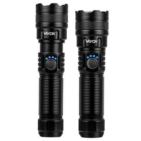 Wiederaufladbare taktische LED-Taschenlampe 600lm 10W Leistungsstarke ZOOM POWERBANK VA0179 VAYOX