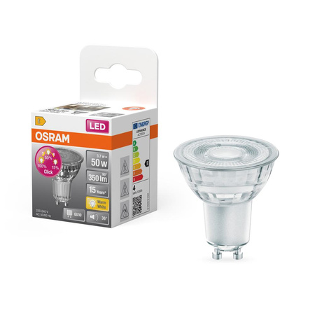 GU10 LED Leuchtmittel 4,5W = 50W 350lm 2700K Warm 36° OSRAM Dimmbar 3STEP