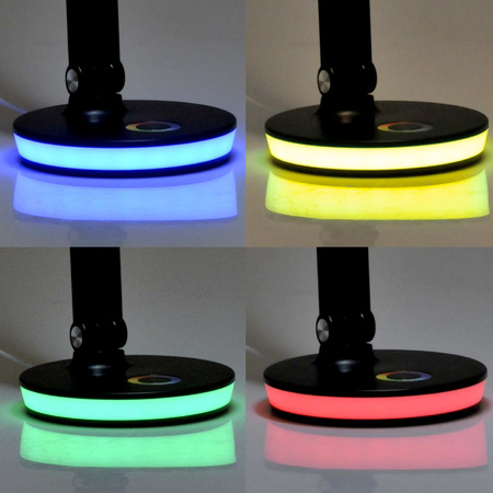 LED Tischlampe 7W 450lm 4000K Neutral RGB 120° Schwarz Dimmbar Neptun Sanico Goldlux