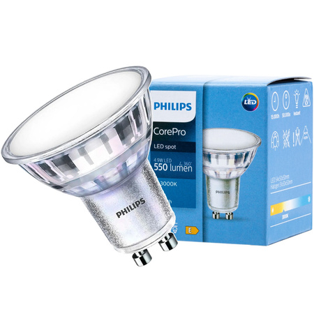 LED Lampe GU10 4.9W = 50W 550lm 3000K Warm 120° PHILIPS
