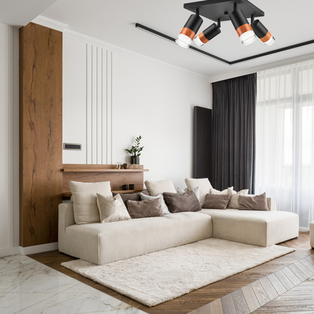 LED-Spot-Deckenleuchte AURORA 4xE27 Moving Black LM-4.151/A Lamkur