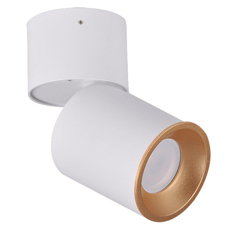 NIXA GU10 Tuba Spot Anbauleuchte 360° Rund Weiß und Gold GOLDLUX