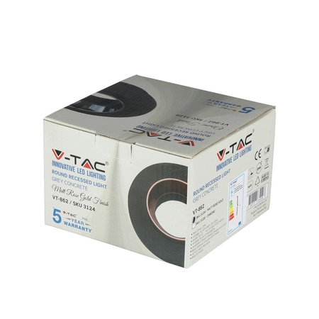 Deckeneinbauleuchte GU10 mit Öse rund Grau/Roségold VT-862 V-TAC – 5 Jahre Garantie