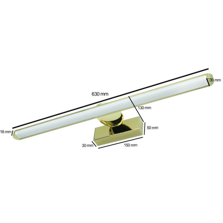 SIRIUS Gold LED Wandleuchte 12W Wandleuchte 60cm Modern ProVero