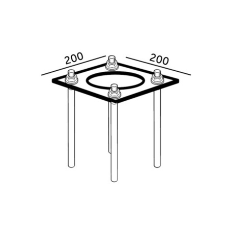 BASE SV 200x200mm KOBI Justierbarer Fundamentanker für Stützen