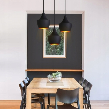 Masterled Deckenleuchte Hängelampe E27 Schwarz Gold Karo