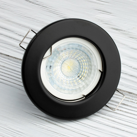 Einbaustrahler GU10, MR16 Einbauspot HALOGEN Runde Fest Schwarz Blech LUMILED