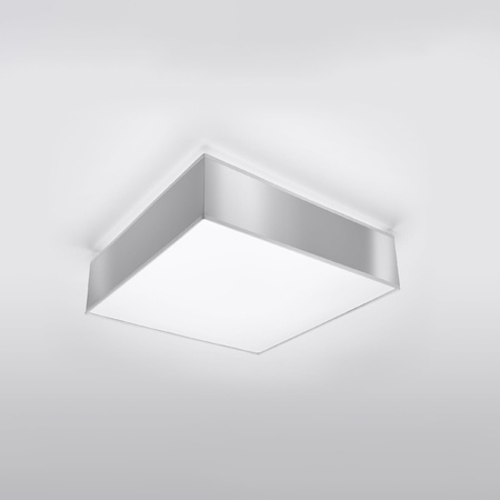 LED-Deckenleuchte Deckenaufbauleuchten HORUS 2xE27 Quadratische Leuchte 35cm Grau SOLLUX