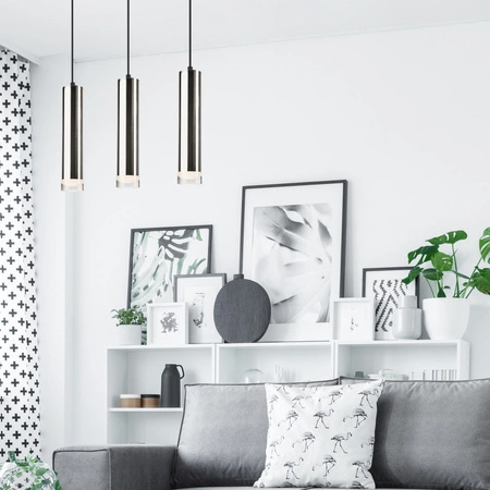 DIEGO Decke Pendelleuchte 3xE27 Schwarz Chrom LM-3.124 Lamkur