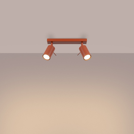 Tuba Spot Reflektor Deckenleuchte 2x GU10 Ocker Rot Ring Bittersüß Schimmer SL.1507 Sollux