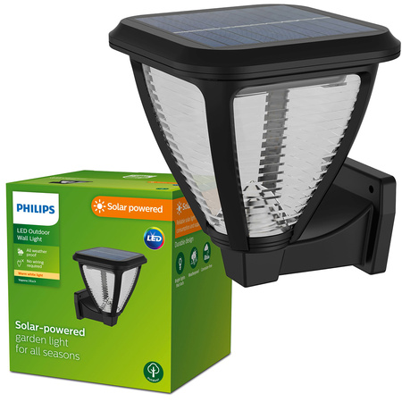 Gartenleuchte LED Solar-Fassadenwandleuchte VAPORA 1.5W 2700K IP44 Dämmerungssensor PHILIPS