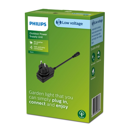 GardenLink Netzteil 12W 24V IP44 EU Standardstecker Schwarz PHILIPS