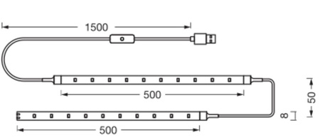 LED-Streifen 2.8W 3000K Warm 1.5M Flex Ledvance