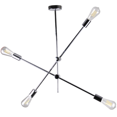 MORA CHROME chrom vintage retro hängende Deckenleuchte 4xE27 GOLDLUX (Polux)