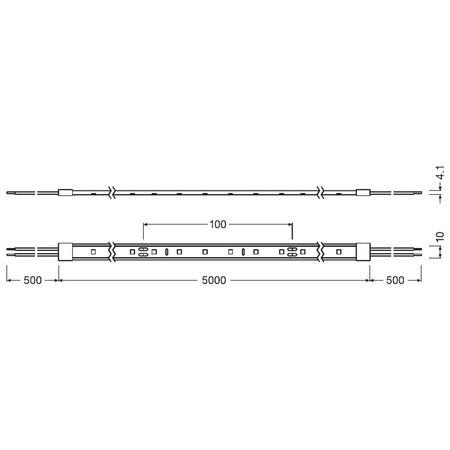 LED-Streifen 24V 27W 300LED Kalt IP65 5m Ledvance