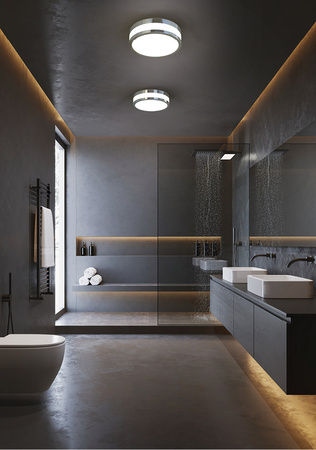 Deckenleuchte MALAKKA LED 9501 Nowodvorski Weiß Chrom 18W 4000K IP44 Moderne Deckenleuchte