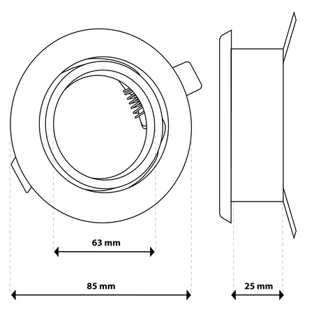 Halogen-Deckeneinbauleuchte rund beweglich GU10 MR16 Silber TRIAM LUMILED