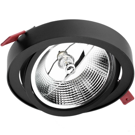 Einbaustrahler GU10, AR111 Einbauspot 14cm Runde beweglich Schwarz CARPI LUMILED