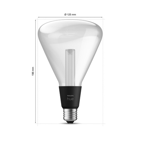 LED-Glühbirne E27 Dreieckig 6.8W = 60W 500lm 2000-6500K CCT + RGB FILAMENT SMART Smart Bluetooth ZigBee Weiß und Farbe Ambiance Philips HUE