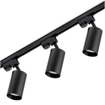 1m Stromschiene + 3x Schienenstrahler GU10 Schwarz SAGI LUMILED