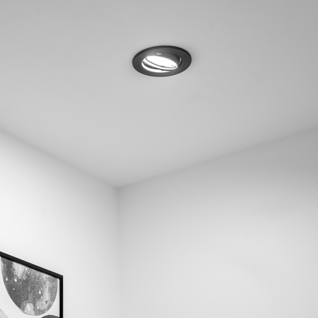 Runde Halogen-Einbauleuchte AURELI Graphitblech MR16 GU10 LUMILED