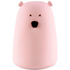 Dekoratives LED-RGB-Nachtlicht mit wiederaufladbarer Batterie Rosa GOLDLUX Bär (Polux) 16cm