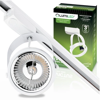 1-Phasen Strahler GU10, AR111 Schieneinstrahler Weiß VICTUS LUMILED