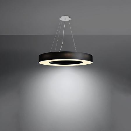 SATURNO SLIM LED-Pendelleuchte 6xE27 Kronleuchter 70cm Schwarz SOLLUX