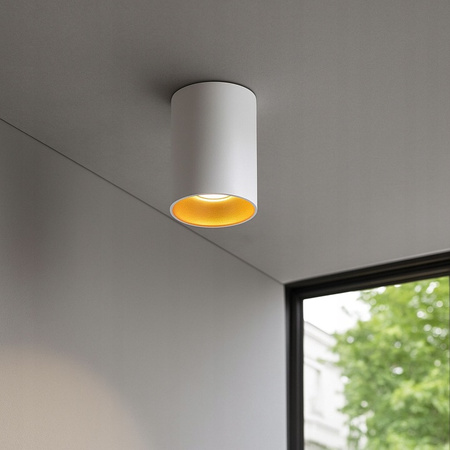 Aufputz-Halogen-Tubus-Reflektor-Spot GU10 Rund Weißgold Masterled