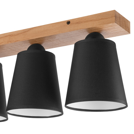 LULA Deckenleuchte 4xE27 Schwarz Eiche LM-4.200 Lamkur