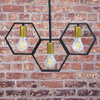 Retro Loft Deckenpendelleuchte 3x E27 schwarz + gold Honey GOLDLUX (Polux)