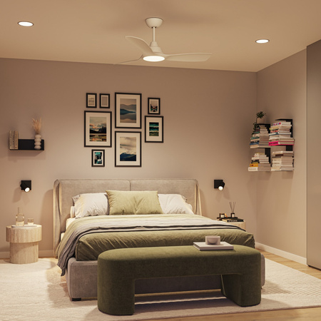 Deckenventilator 28W LED-Deckenleuchte 24W 2650lm 3000/4300/6500K CCT Weiß + Pilot Olas Philips