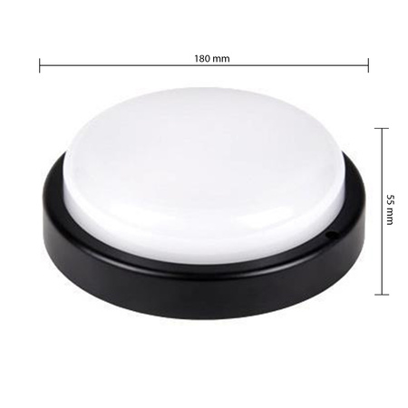 Plafond LED-Deckenleuchte 18W 1650lm 4000K Neutral 120° Schwarz IP54 Max Masterled