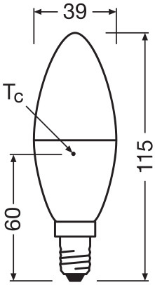 LED-Lampe B39 Kerze E14 7.5W = 60W 806lm 2700K Warm 220° PCR LAMPS Osram