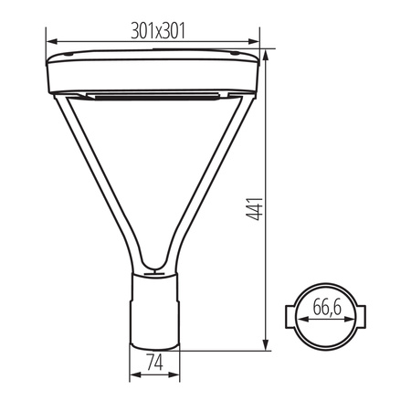LED-Straßenlampe 50W 8000lm CCT 120° IP65 IK08 Grau PARCOLI KANLUX