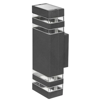 Garten Wandleuchte Double top down INEZ DUO LED 2x GU10 ALUMINIUM Dunkelgrau IP54