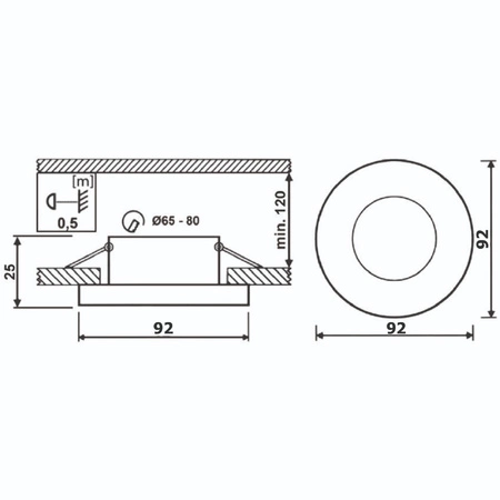 Einbaustrahler GU10, MR16 HALOGEN Runde beweglich Weiß CASSIO+LED Lampen GU10, 6W=60W 580lm neutral LUMILED