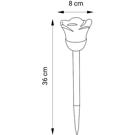 LED-Solar-Gartenleuchte ROSE betrieben 6500K kaltweiß und RGB GOLDLUX (Polux)