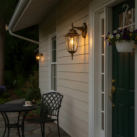 Wandleuchte Außen E27, Hängende Gartenlaterne Patina BELLIS LUMILED