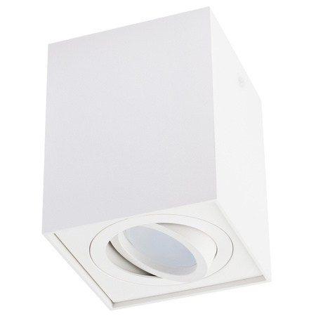 Halogen-Aufbauleuchte GU10, Aufbauspot 115mm beweglich Quadrat Weiß AMAT-L LUMILED