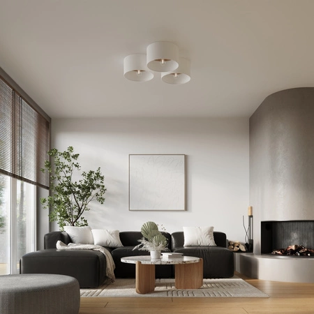 Plafond Deckenleuchte TELESTO E27 Weiß Hellbraun Skandinavisch SOLLUX