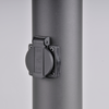 Garten LED Post E27 TUBA Graphit 44cm + Steckdose 230V IP44 DALLAS Goldlux