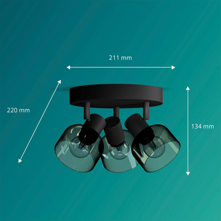 Deckenleuchte Reflektor Plafond 3x E14 LED Schwarz Sleet Philips