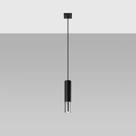 LOOPEZ 1 GU10 Hängende Deckenleuchte Elegant Schwarz Chrom SOLLUX