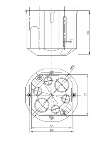 Unterputz-Installationsdose PK-60 tiefe Abzweigklemmdose PAWBOL