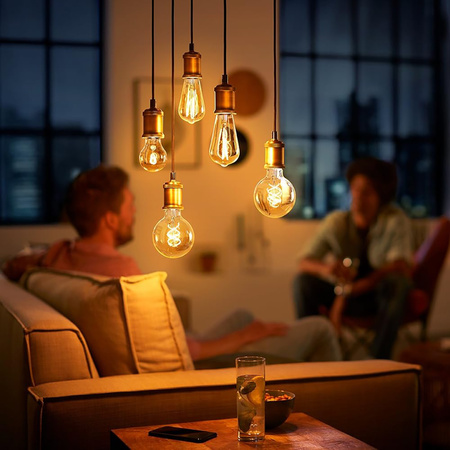 Edison LED Lampen E27 ST64 3,1 W = 25 W, 250 lm, 1800 K, warmes Filament, bernsteinfarben, PHILIPS