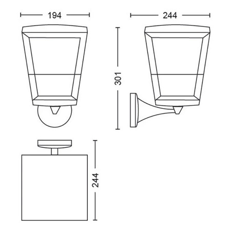Philips HUE Econic Wandlaterne Up Garten Wandlampe 17439/30/P7