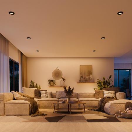 LED GU10 Einbauleuchte Aluminium kreisförmig Schwarz Peridot Philips