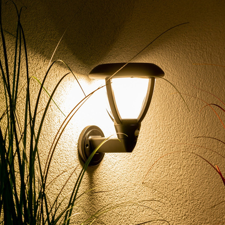 Solar-Gartenwandleuchte Elevation LED-Wandleuchte mit Bewegungs- und Dämmerungssensor 4000K IP44