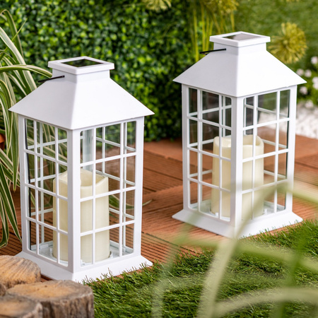 Solar-LED-Gartenlampe Hängelaterne Weiß 27 cm